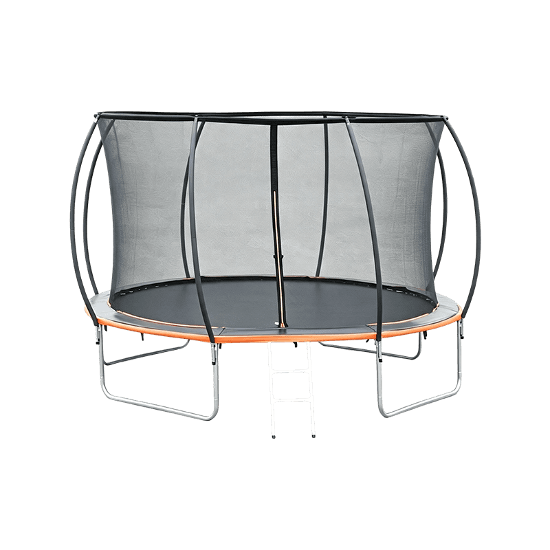 Gebogenes Bogenstangen-Rundtrampolin, 12 Fuß, Outdoor-Familien-Sprungtrampolin mit gebogenem Sicherheitsnetz