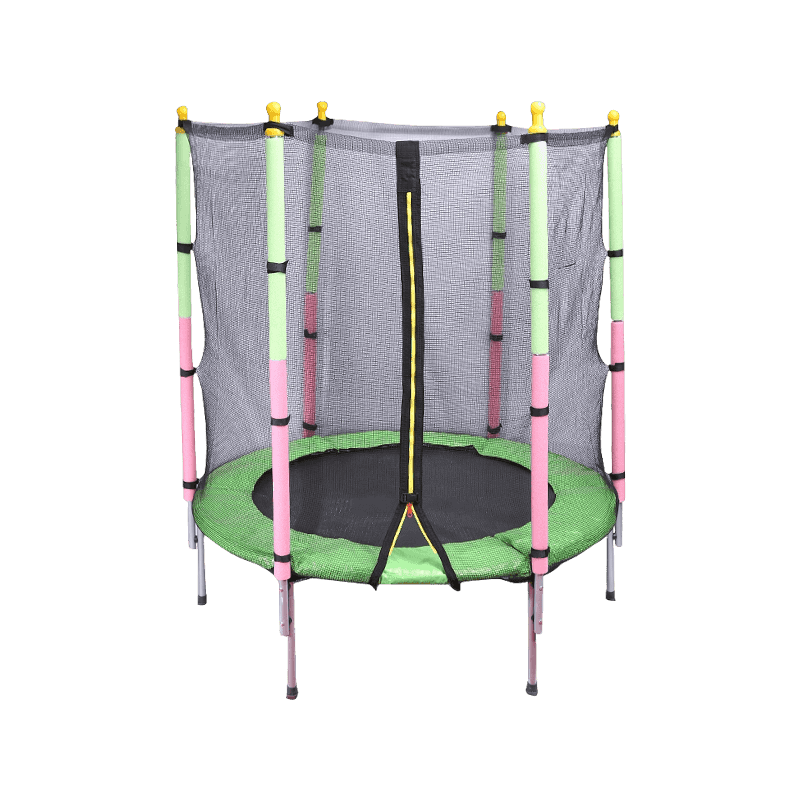 55 Zoll rundes, geschlossenes Kindertrampolin, gepolsterte Federabdeckung für drinnen und draußen, Trampolin